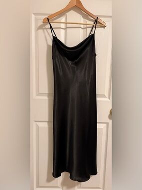 Bebe satin cowl neck slip dress